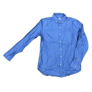 GAP Button Down Shirt Men's MEDIUM Standard Fit Blue Spackle 100% Cotton Top​